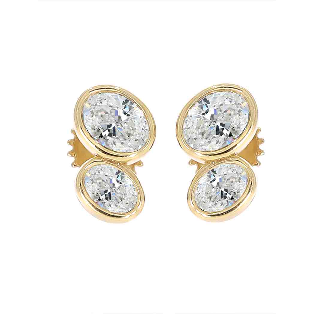 Oval Diamond Stud Earrings ER22341A